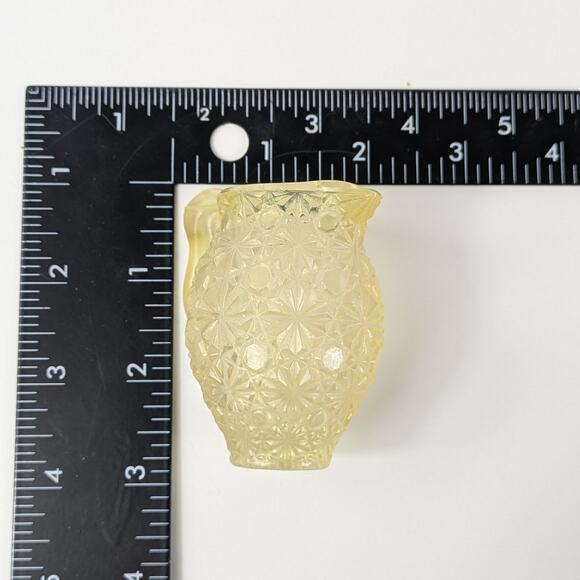 Crystal Miniature Creamer & Sugar Daisy & Button Vintage 1950’s-60’s L E Smith - Picture 8 of 9